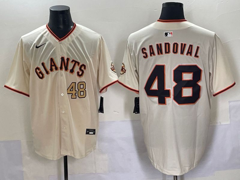 Men 2025 San Francisco Giants #48 Sandoval Cream Game Nike MLB Jersey style 4->san francisco giants->MLB Jersey